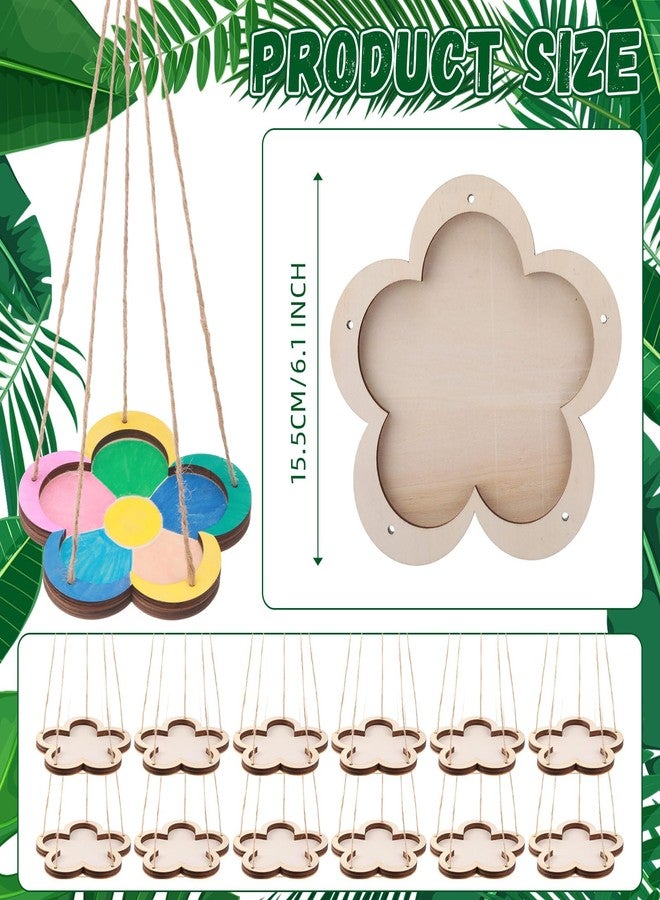 DoubleFill مجموعة أدوات صنع مغذيات الطيور من دبل فيل، 12 قطعة، للأطفال من عمر 6 سنوات فما فوق. مغذيات طيور معلقة سميكة، مناسبة للاستخدام الخارجي، مصنوعة من الخشب، مثالية لأعمال الرسم والتزيين اليدوية للأطفال، بسماكة 1-1.2 سم. - Image 2